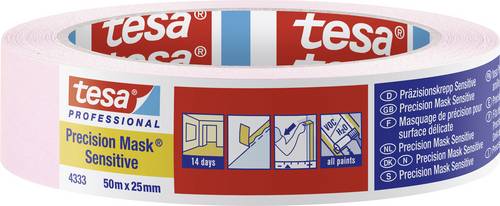 Tesa PRECISION SENSITIVE 04333-00018-02 Kreppband Präzisionskrepp Hellrosa (L x B) 50m x 25mm 1St.