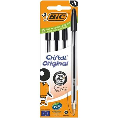 BIC Kugelschreiber Cristal Original 0.4mm schwarz, 4er Set