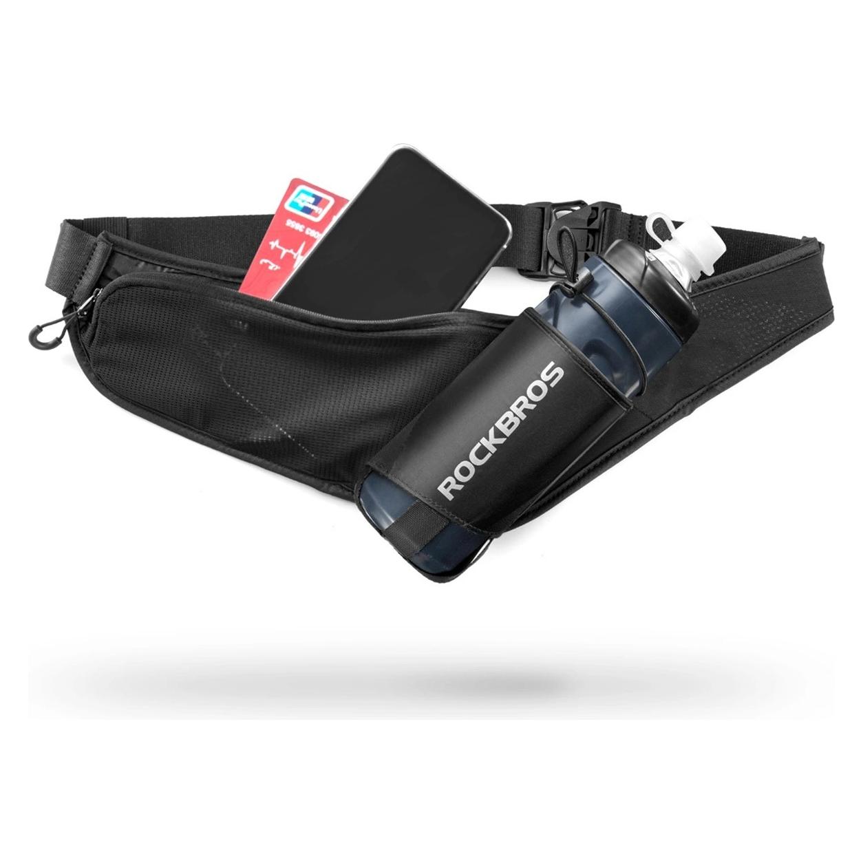 Rockbros Saszetka rowerowa D45 biodrowa na bidon - czarna (ROCKBROS-D45)