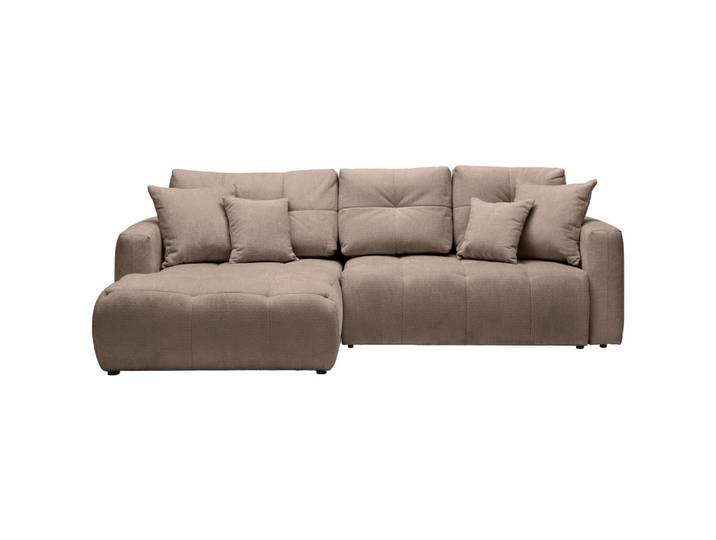 Ecksofa, Braun, 276x172 cm, Textil, 3-Sitzer, L-Form & Liegefunktion