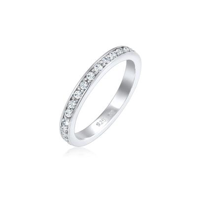 Silberring ELLI "Ring Memoire Verlobung Kristalle 925 Silber" Gr. 62, weiß, Fingerringe, Damen, 62, Silber 925 (Sterlingsilber), Silberring