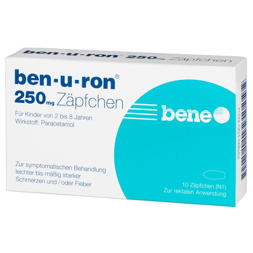 Ben-U-Ron 250 mg Suppositorien 10 St Kleinkinder-Suppositorien