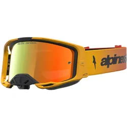 Alpinestars, Herren, Sportbrille, Goggle Vision 8 Amber (FIRE RED BLACK MIRROR RED, Amber Mirror), Rot, Schwarz