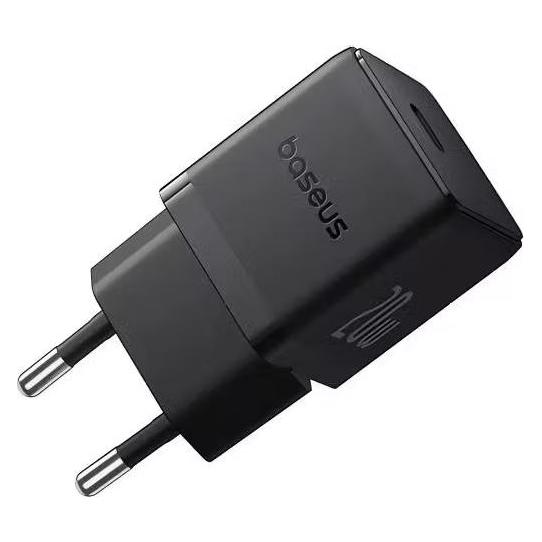 Baseus - Wall Charger Palm (P10111602113-00) - Fast Charger, Type-C, PD 20W, 5V/3A - Cluster Black (20 W, 1 Port) (P10111602113-00)