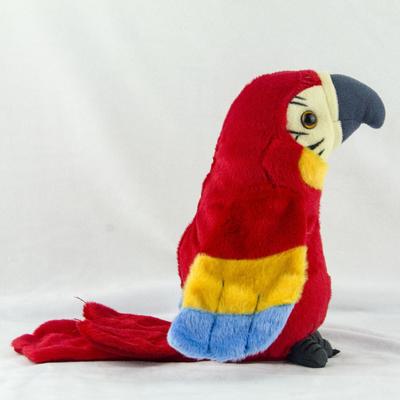 Tiny Tots Teens Trends Talking Macaw Parrot Plush Toy Interactive Voice Recording Bird Gift red