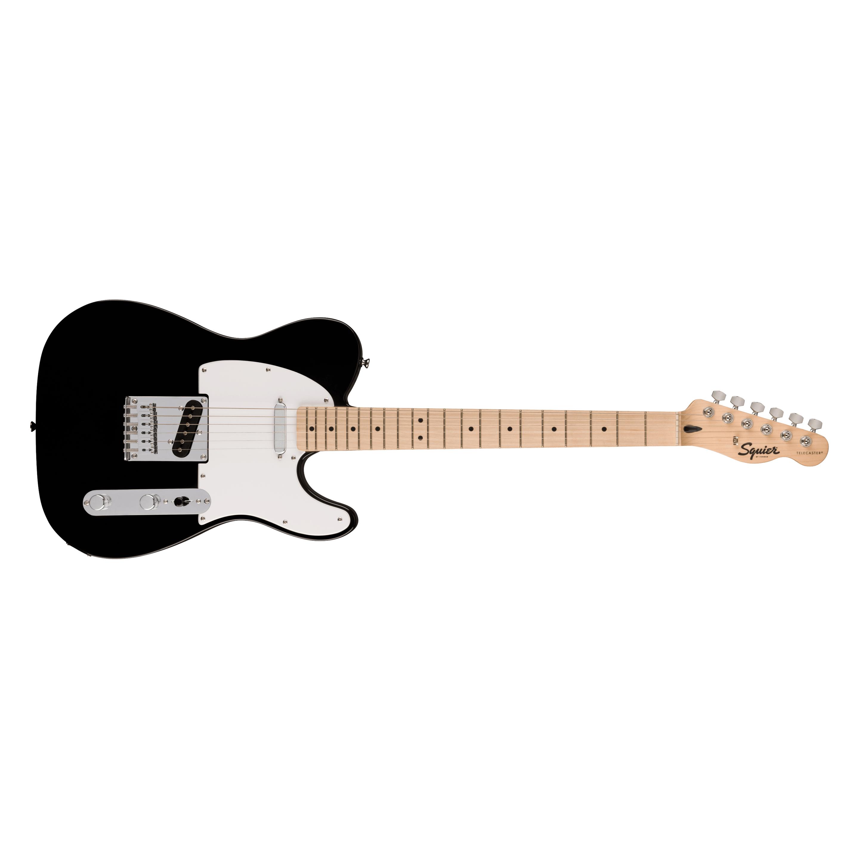 Squier Sonic Telecaster MN Black elektrische gitaar (Maple, Nickel-plated steel, Synthetic bone) (0373452506)