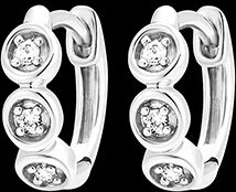 Edenly Creolen Frische - Trio Diamanten - 18 Karat WeiÃŸgold und Diamanten