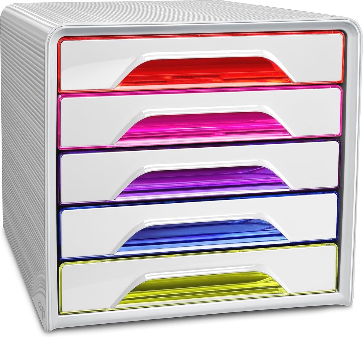 Documentenbox met 5 laden voor A4-documenten in meerkleurig plastic