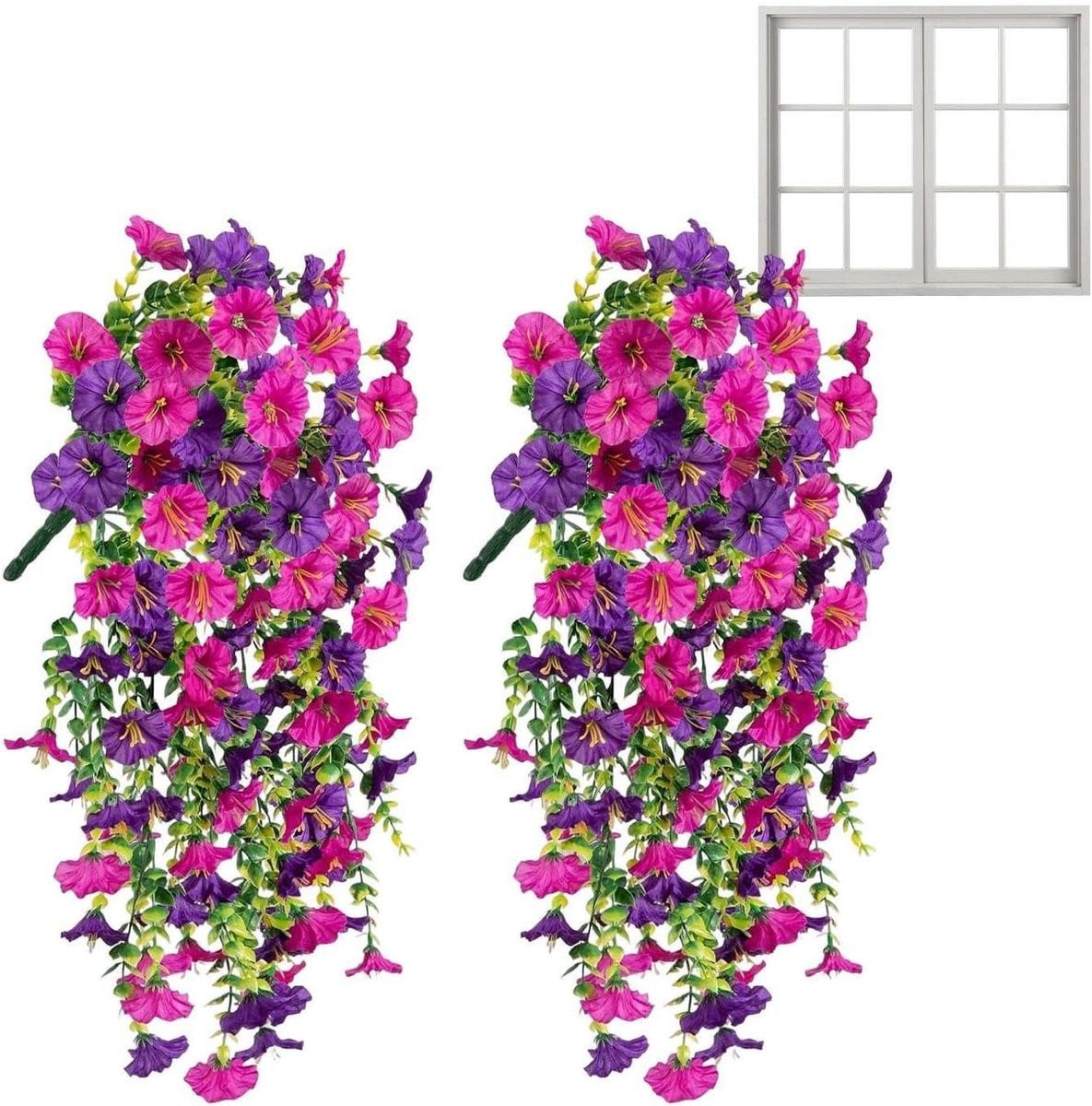Kleurrijke UV-bestendige kunsthangplant voor buiten decoratie, 75 cm