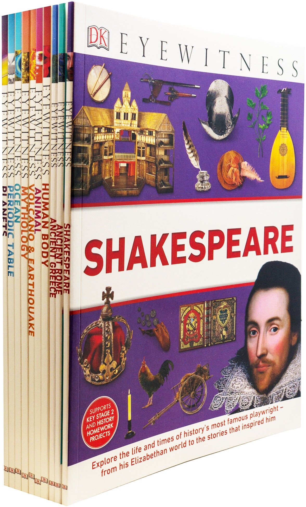 DK Children DK Eyewitness Collection 10 Books Set - Shakespeare, Ancient Rome, Ancient Greece, Human Body, Animal, Mythology, Ocean, Planets and More