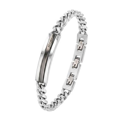 ID Armband JOOP, edelstahlfarben, gunfarben, Armbänder, Herren, 21,5cm, Edelstahl