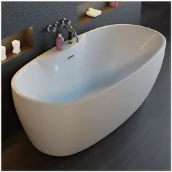 TroniTechnik® Freistehende Badewanne ANAFI Maße ca. 170 x 80 x 58cm Wanne - Füllmenge 195 Liter, aus Acryl mit Siphon