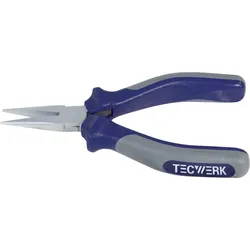 Elektronik-Spitzzange Gesamt-L.130mm ger.geschwärzt Mehrkomp.-Hüllen TECWERK