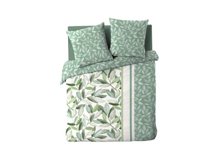 Douceur d´intérieur Bettwäsche Eleonore 240/220 cm, Grün, Naturmaterialen, 220x240 cm, Heimtextilien, Bettwäsche & Leintücher, Bettwäsche