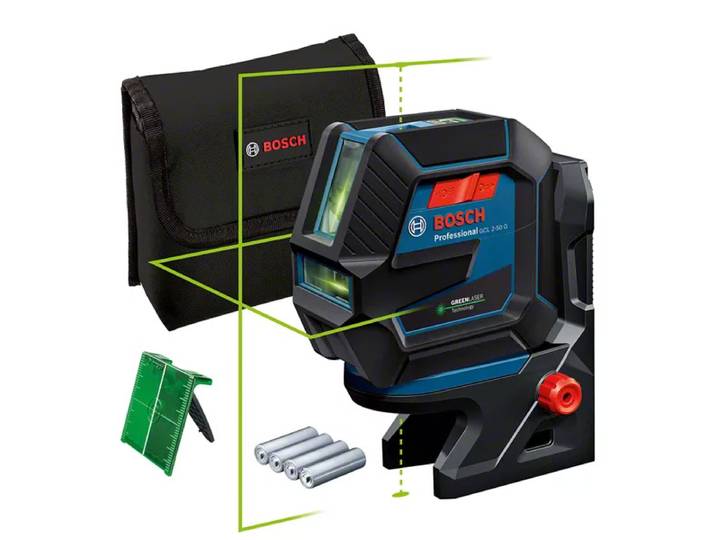 Bosch Professional - Laser Points Et Lignes Gcl 2-50 G Professional - Bosch - Avec Piles Et Sacoche - 0601066m00