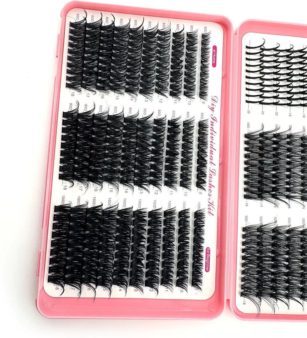 INF DIY Segment Wimpern Set (60 Reihen): Spikes, 40D, 50D, 60D, 80D, 100D - Natürliche Wimpernverlängerung