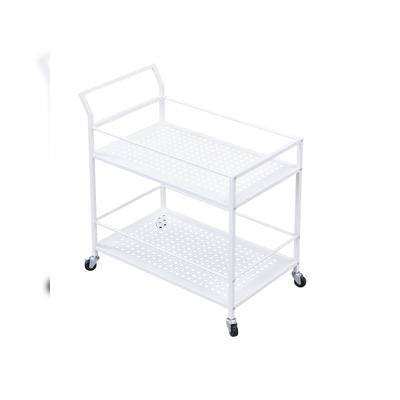 Servierwagen ALCUDIA Eisen mit Ablagen mit Gitterstruktur 79 x 45 x 83 cm Weiß | Kadima Design