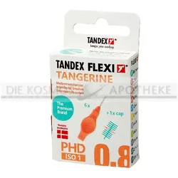 TANDEX FLEXI Interdentalb.PHD 0.8/ISO 1 tangerine 6 St