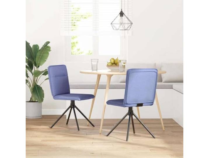 KLGBNCVE Esszimmerstühle 2 STK. Jeansblau Stoff Metall- und Sperrholzgestell, Polyestergewebe, dicker Schaumstoff, 360-Grad-Drehung, ergonomisches Design