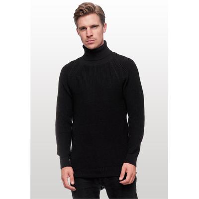 Rollkragenpullover RUSTY NEAL, Herren, Gr. XXL, schwarz, 50% Baumwolle, 50% Polyacryl, unifarben, normal, hoch geschlossener Ausschnitt, Pullover Rollkragenpullover, mit kuscheligem Rollkragen
