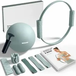 NEOLYMP Pilates Set für Zuhause Inkl. Geschenkverpackung & E-Book, Größe Basic Sky Blue in Rot Rot