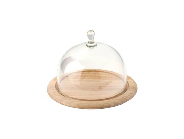 Continenta Käseglocke, Käsebrett, 2-teilig, rund, aus Gummibaumholz, Größe: Ø 20 x 14 cm