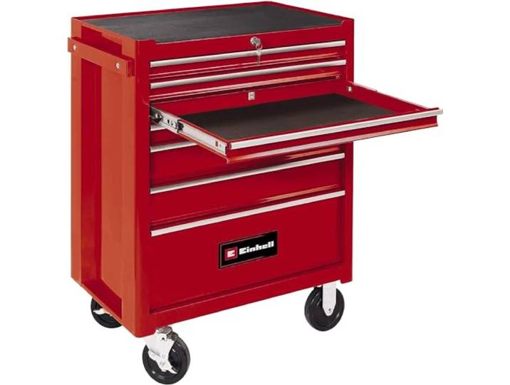 Einhell Servante d’Atelier TC-TW 150 7 tiroirs système Interlock max. 150 kg verrouillable 4 roulettes pivotantes 2 freins