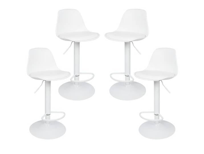 Tabouret de bar AGNESG - Lot de 4 Blanc - Hauteur du dossier 28cm