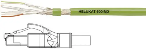 Helukabel 806618-1 RJ45 Netzwerkkabel, Patchkabel CAT 6a S/FTP 0.50m Grün PUR-Mantel, Geflechtschirm, Folienschirm, flexibler