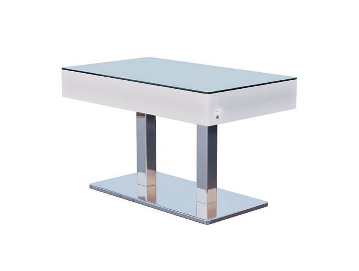 GGMMÖBEL Bistrotisch Coozy Polycarbonat (1 Stück), Rechteckig Aussen Energiesparend/Farben einstellbar/USB Anschluss