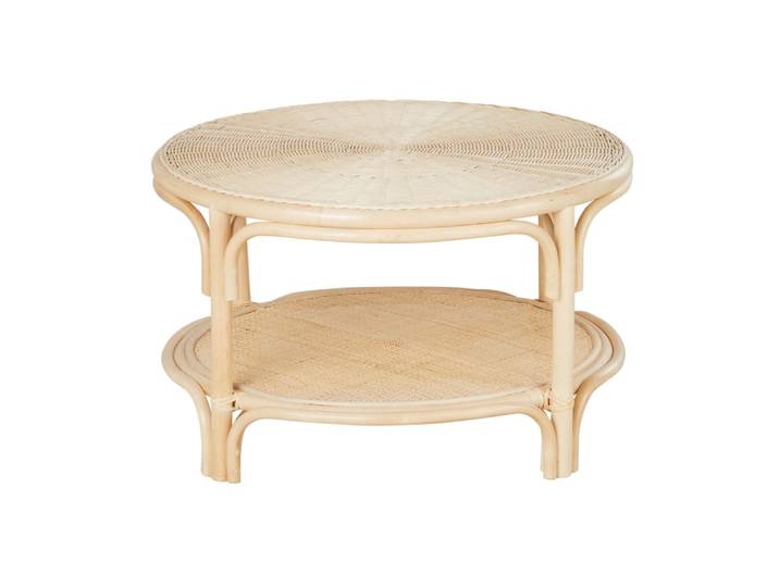 Table basse ronde 2 plateaux en rotin D71