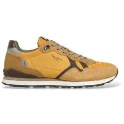 Pepe Jeans für Herren. PMS400050 Sneaker Brit League gelb (41), Stoff, Wohnung, Schnürsenkel, Lässig