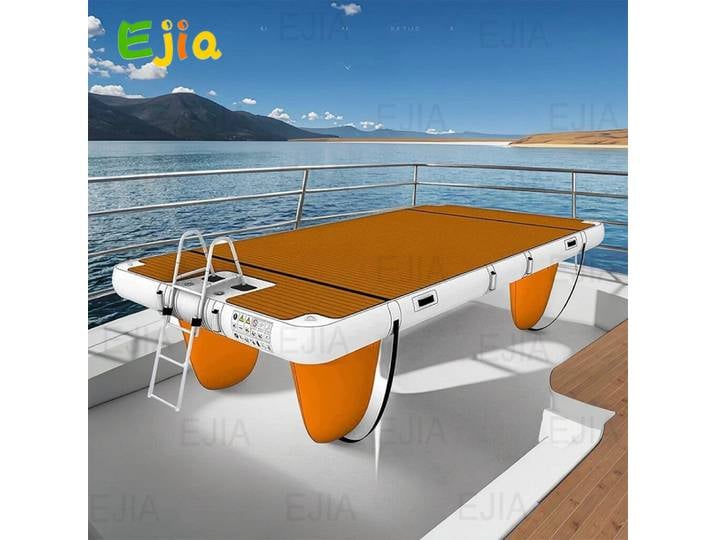Grand quai flottant gonflable de 4m avec Surface antidérapante, quai gonflable avec échelle et sac de transport pour lac, piscine ou plage