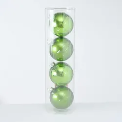 Boltze Große Weihnachtskugeln Ø 10 cm, 4 tlg, Apfelgrün
