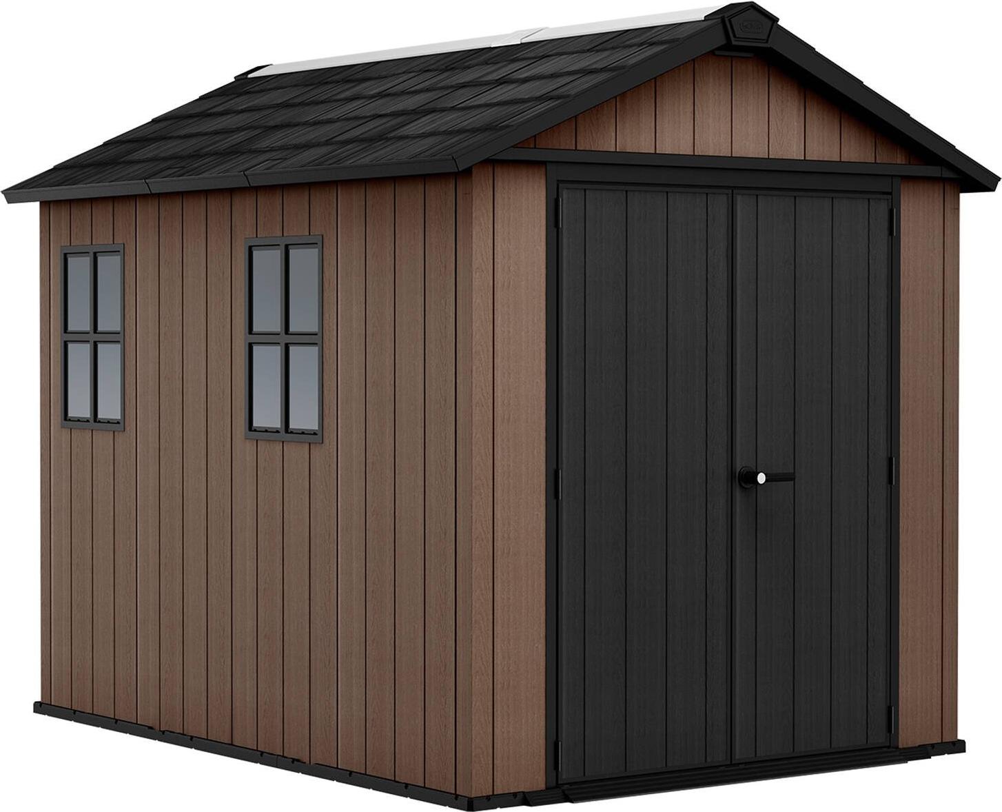 Keter K262008, Kunststoff-Schuppen, A-Rahmendach, Schwarz, Braun, 5,24 m², 2300 mm