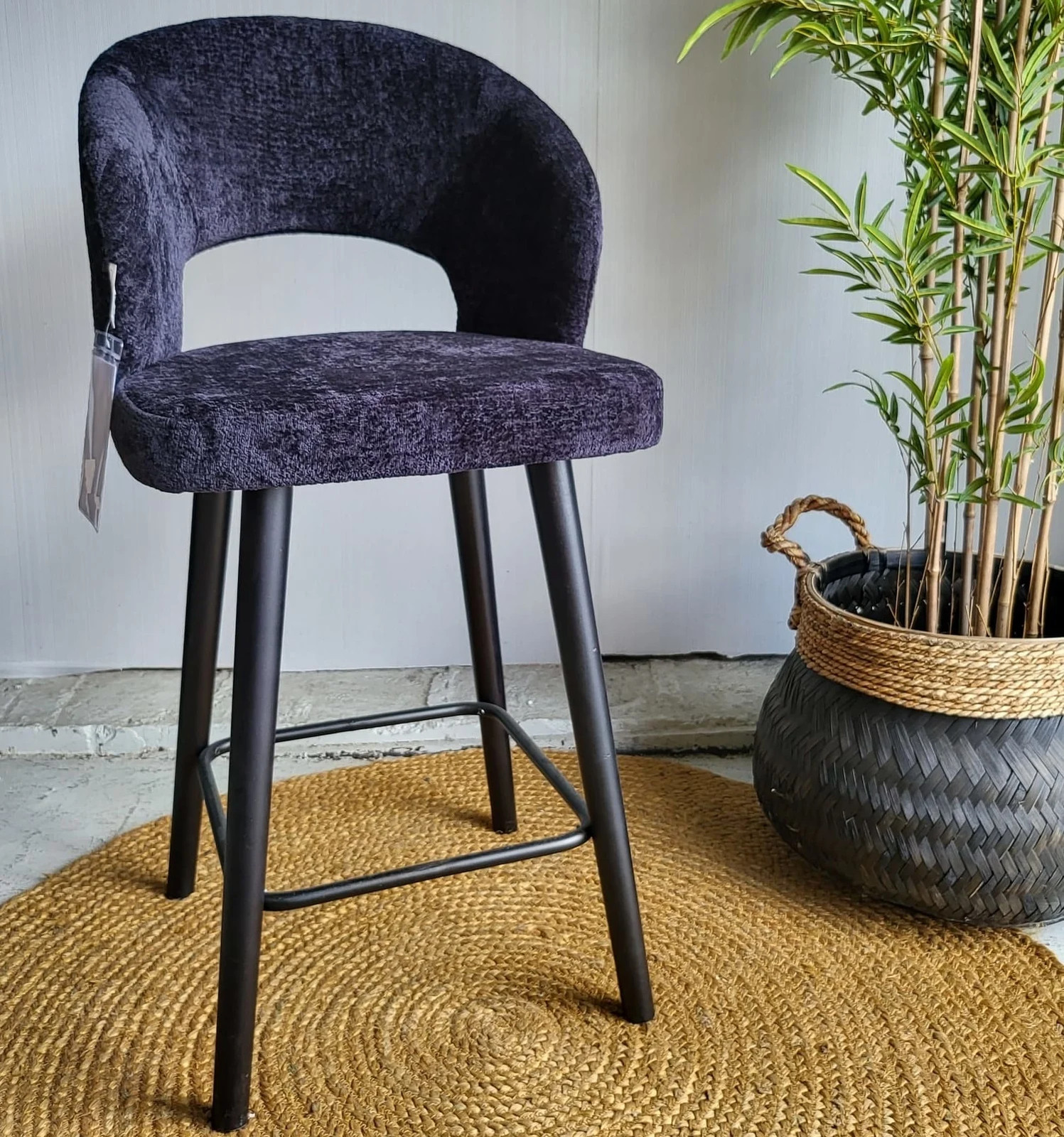 Richmond Interiors Counterstoel Savoy zwart chenille