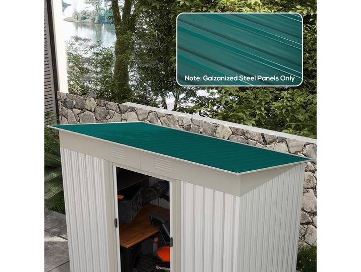 Outsunny 12 Panneaux Acier Galvanisé Vert 129x45 cm Résistants