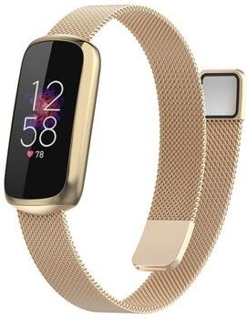 Everyday Crate Fitbit Luxe Special Edition Milanese Watch Band Magnetic Metal Watch Strap Replacement Bracelet champagne Gold