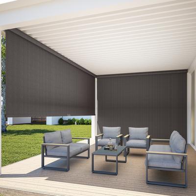 Royalcraft Outdoor Roller Shade 6'W x 6'L, 95% UV‑Block 420GSM Teslin PVC‑Polyester Fabric, Kid‑Safe Cordless Design for Patio Balcony