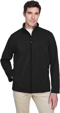 CORE365 88184 Men's Cruise Two-Layer Fleece Bonded Soft Shell Jacket in Black size Large