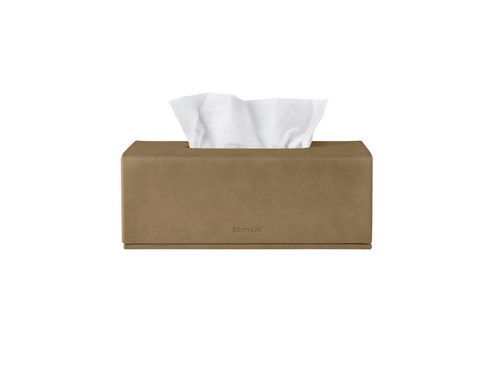 Papiertuchbox BLOMUS SAHLA , beige (braun), B:13cm, Leder, Aufbewahrungsboxen, Papiertuchbox