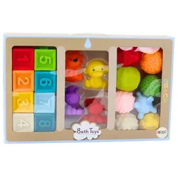 Lean Toys Leantoys Weiche pädagogische Badebausteine??20 Stück Tierformen