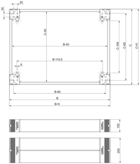 Schneider Electric Socle 100 mm Kit d'encastrement frontal NSYSPF8100 (NSYSPF8100)