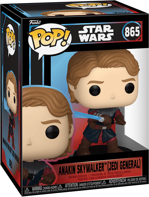 Funko Pop! Star Wars Anakin Skywalker (Jedi General) #865 Vinyl Bobble-Head Collectible, 11.4 cm Tall, Official Star Wars Funko Pop! Collectible