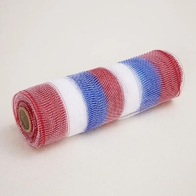 Uplifted Finds 10 Yard Polypropylene Decorative Mesh Roll For Handmade Christmas Tree Wreath Seasonal And DIY Holiday Decorations blue And Red