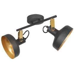 Mexlite Strahler 2-fl. "Prato" 4119ZW Schwarz + Gold STE-4119ZW