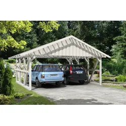 Skan Holz Schwarzwald Doppel 684x600cm Dachlatt.weiss ohne Rückwand Holzcarport