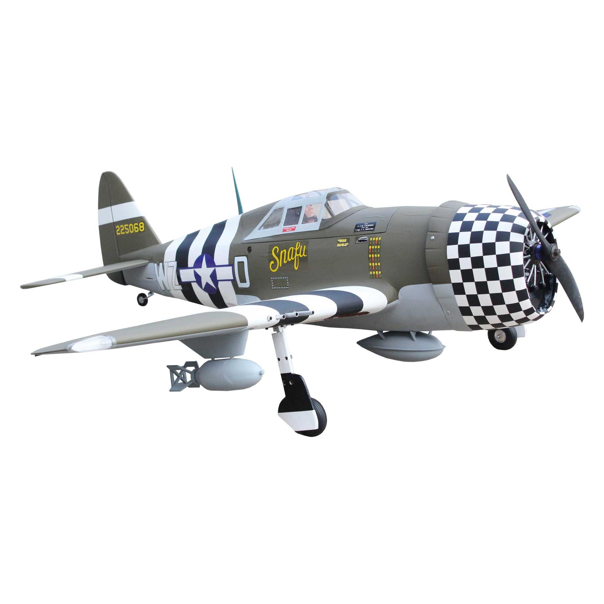 Seagull Models SG-Models ) P-47G Thunderbolt "Snafu 63" 20cc mit elektrischem 84° Einzie (Warbird) (SEA207NGear)