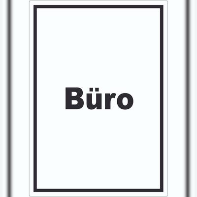 HB-Druck Büro Aufkleber mit Text Office Bureau hochkant A4 (210x297mm)