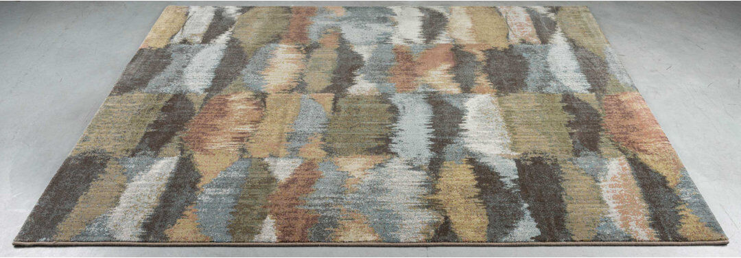 Marlow Home Co. Galleria Grey/Blue/Orange Rug Green;Grey;Orange;Yellow;Blue Rectangle 120 x 170 cm